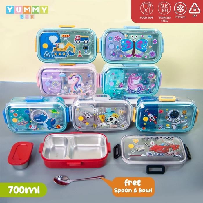

YUMMY BOX STAINLESS SEKAT 2 700ML KOTAK BEKAL ANTI TUMPAH ANTI BOCOR