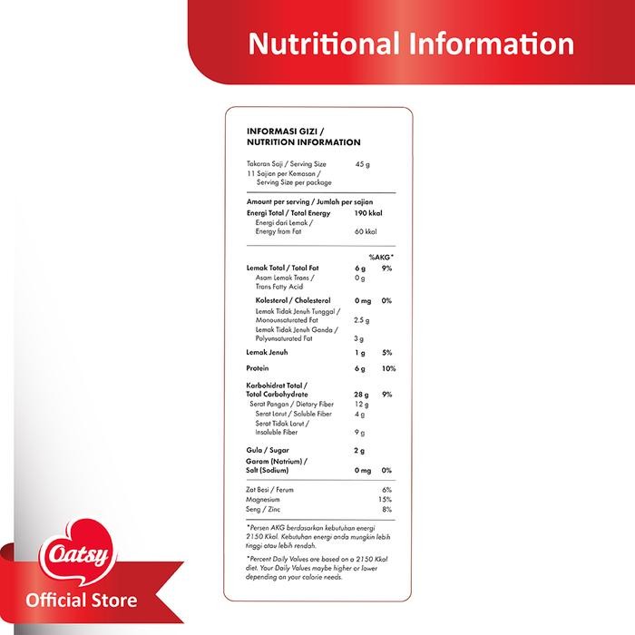 

JTTOP" OATSY MUESLI NATURES HARVEST 500GR (DOUBLE PACK)