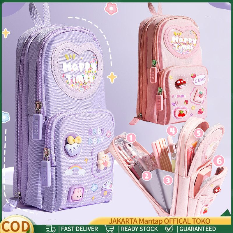 

Mantap Tempat Pensil Kotak 3D Anak Perempuan Lucu Besar / Kotak Pensil Anak Sekolah 6 Ruang /