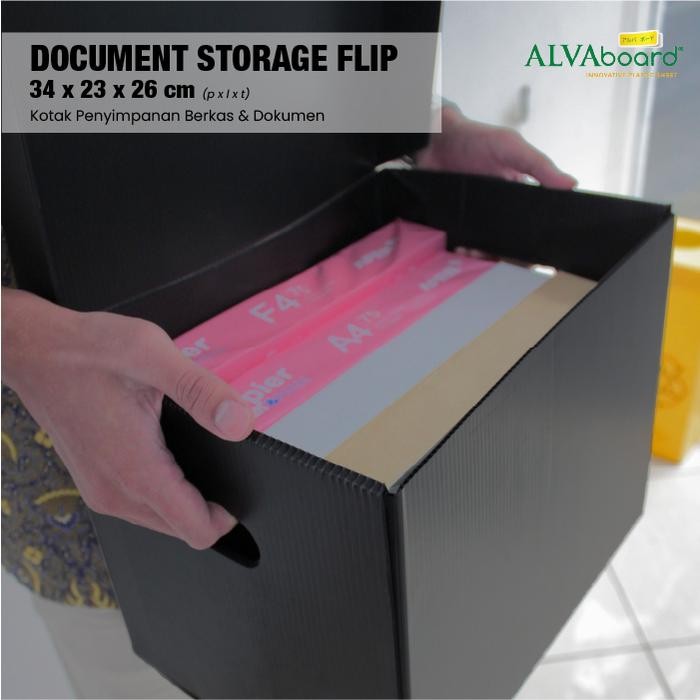 

KARDUS DOKUMEN ARSIP ALVABOARD BOX FLIP UKURAN 34X23X26 CM (P X L X T)