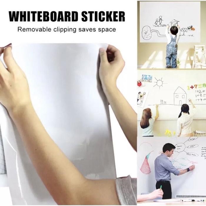 

STIKER PAPAN TULIS WHITEBOARD BLACKBOARD SPIDOL KAPUR TEMPEL PUTIH & HITAM 60 X 200