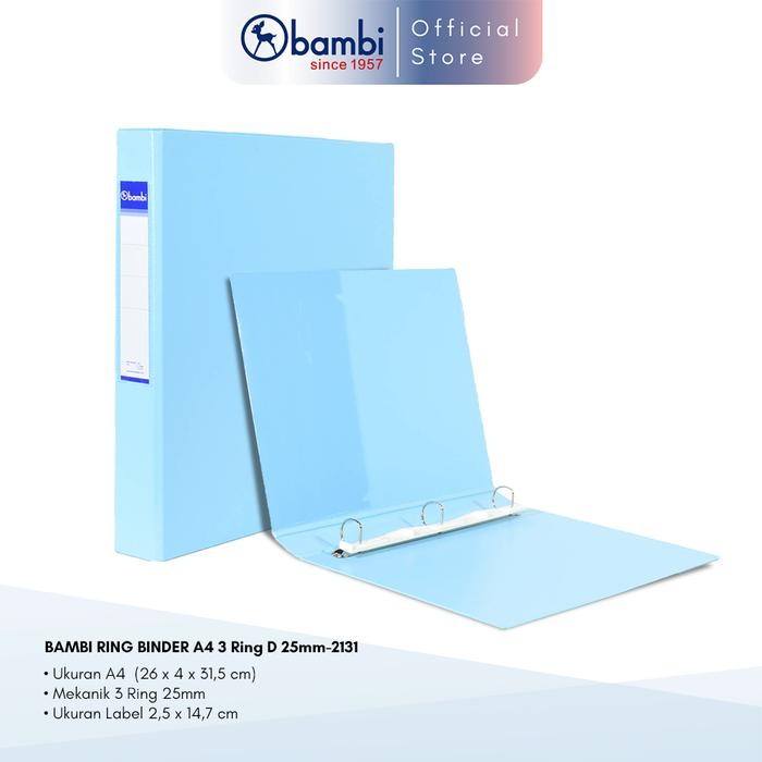 

BAMBI D-TYPE 3 RING BINDER A4 - 2131 KAPSITAS 25MM