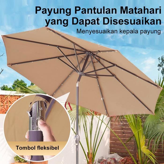 Zhoka 2.7M Payung Taman Payung Caffe Payung Tenda Kain Payung Besar Lipat Murah Payung