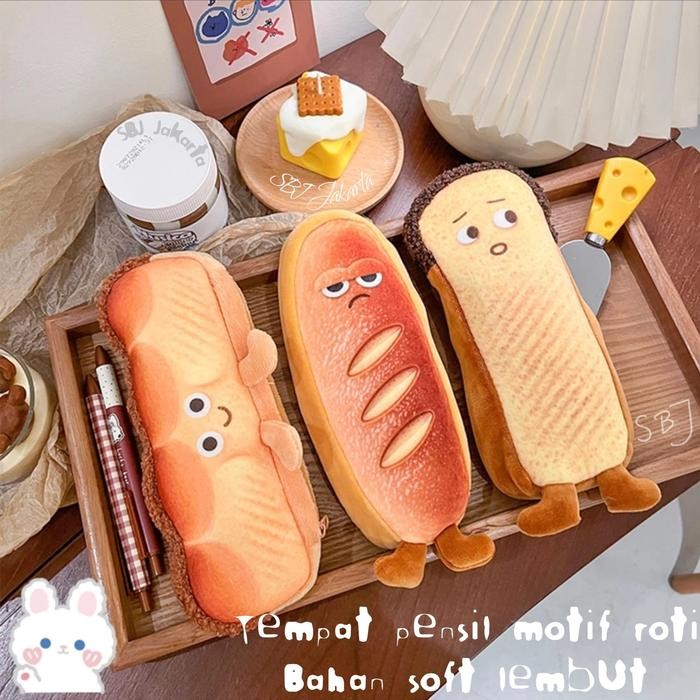 

Tempat Pensil Kain Kotak Pensil Pencil Case Karakter Roti French Toast