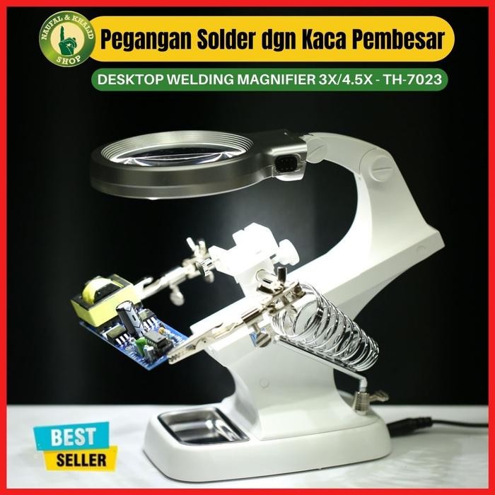 

Pegangan Solder Dengan Kaca Pembesar Desktop Welding Magnifier