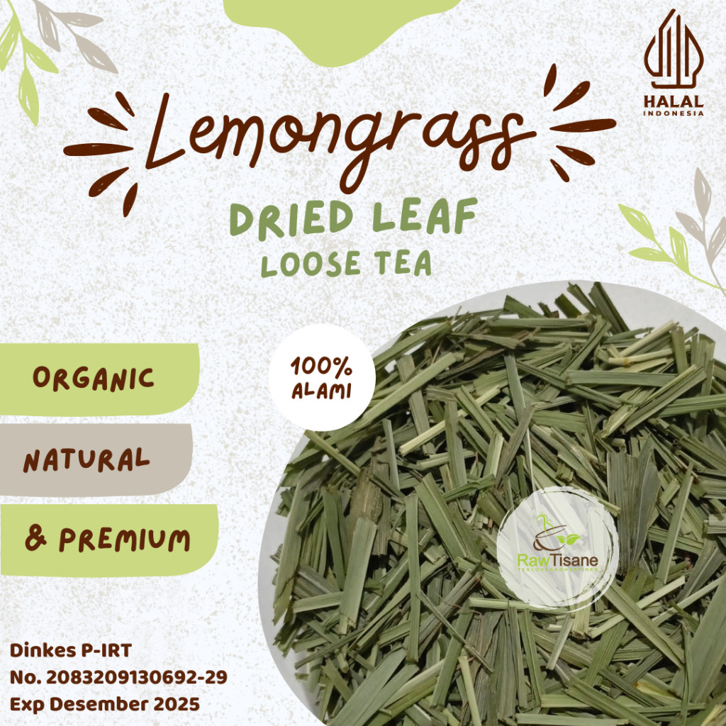 

RAW TISANE Lemongrass Tea / Citronnelle / Lemon Grass Loose Tea Isi 100 Gram