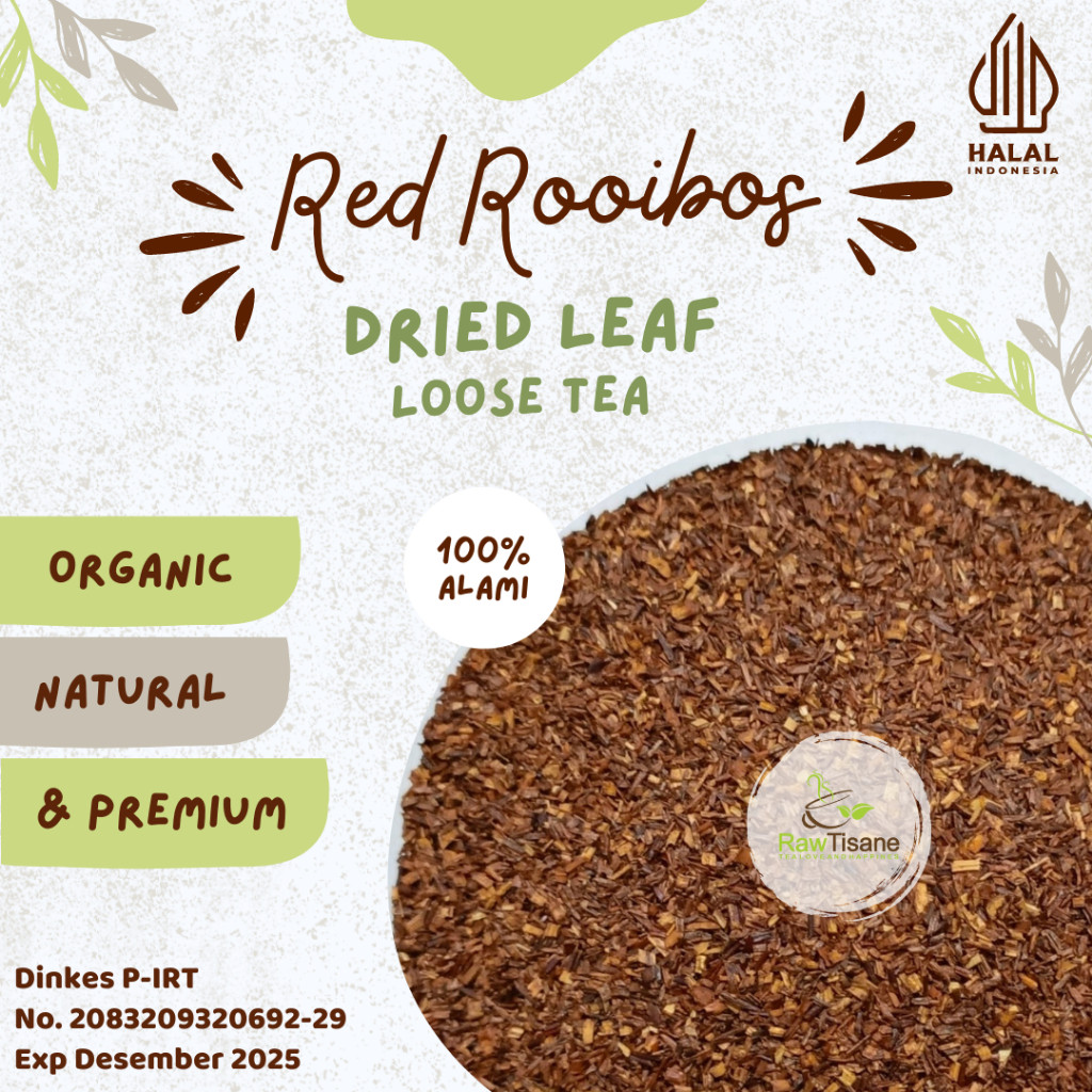 

RAW TISANE Red Rooibos Tea / African Red Tea / Teh Merah Rooibos Afrika Isi 100 Gram