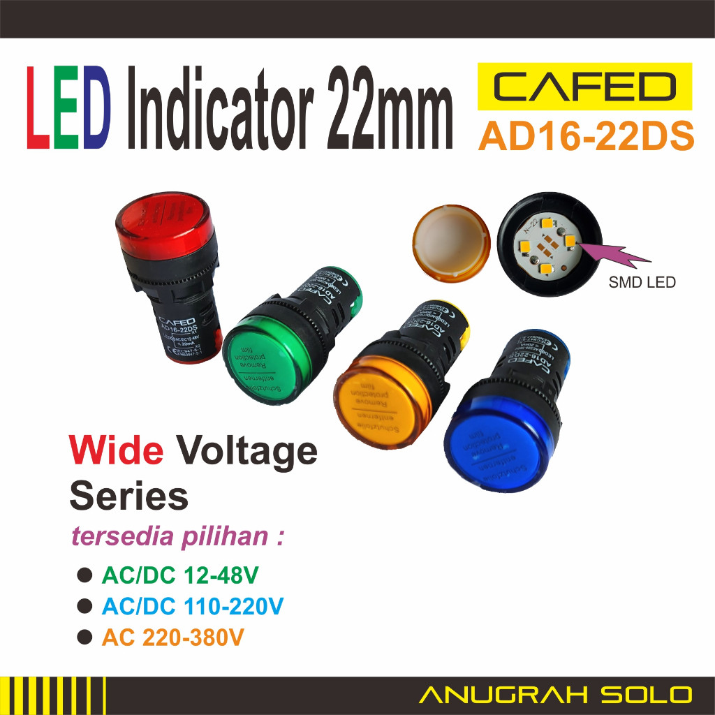 LED Pilot Lamp Lampu Indikator AC DC 22mm CAFED [PREMIUM]