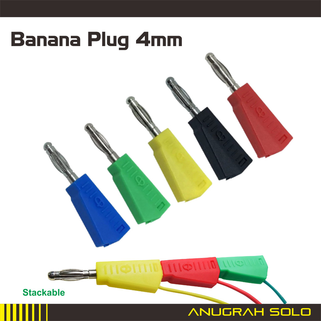 Jack Banana 4mm Handle Plastik Kotak Banana Plug 4mm Stackable [PREMIUM]
