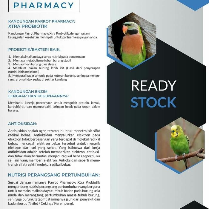 Asli.. Parrot Pharmacy X-Tra Probiotik