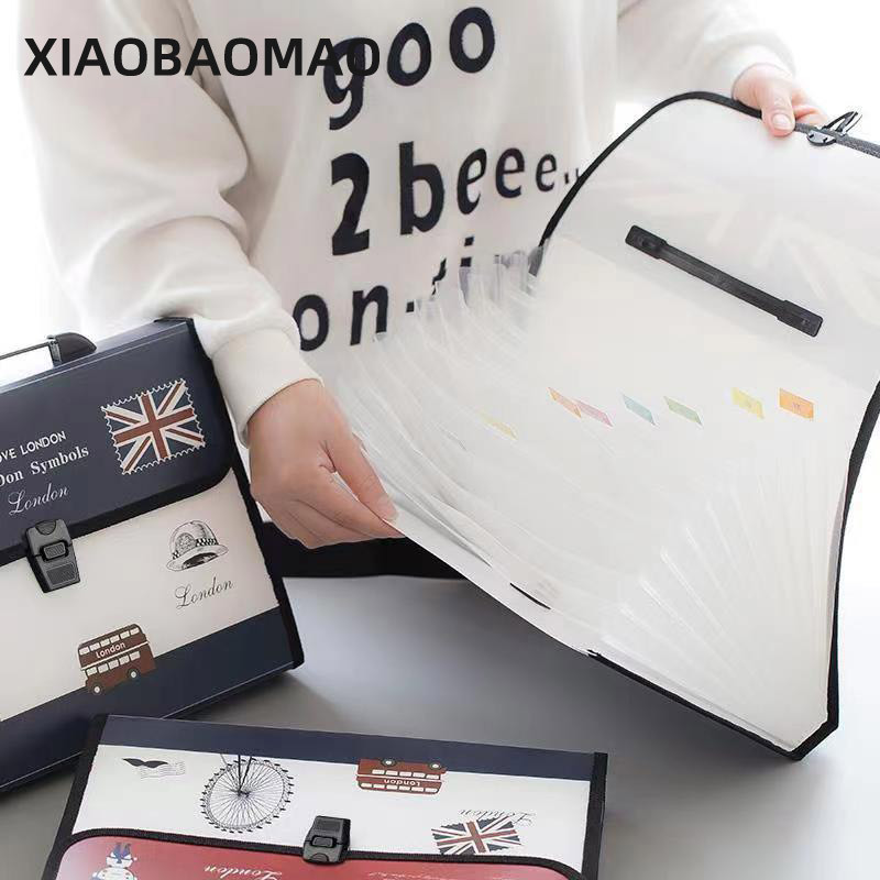 

A4 Expanding File Folder 13Layers Organ Bag Documents Folders Organizer File Pouch Bill Folder Family School Office Student supp