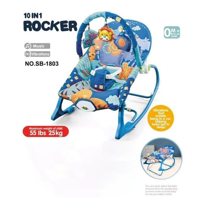 Baby Bouncer / Kursi Goyang Bayi/10 In 1 Premium Rocker Ayunan Toddler Pink Ayunan