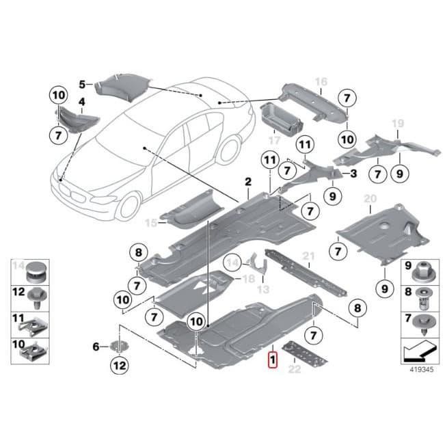 Original Bmw F02 F06 F10 Cover Kolong Gearbox Panel Tengah 51757207147 Kode 052