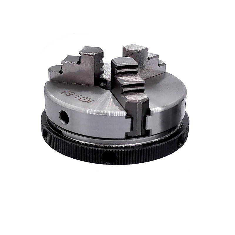 K01-63 63mm Lathe Mini Chuck 3 Jaws Woodworking Hand Chuck with Mounting Thread Screw Rod Self-Cente