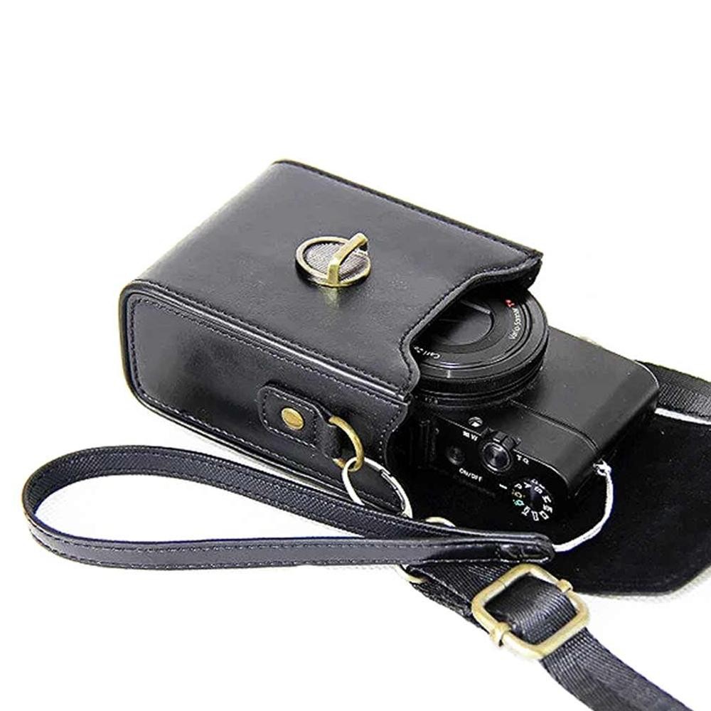 PU  leather camera case bag with strap for Panasonic Lumix DMC TZ200 TZ100 TZ110 TZ91 TZ90 TZ95 ZS70