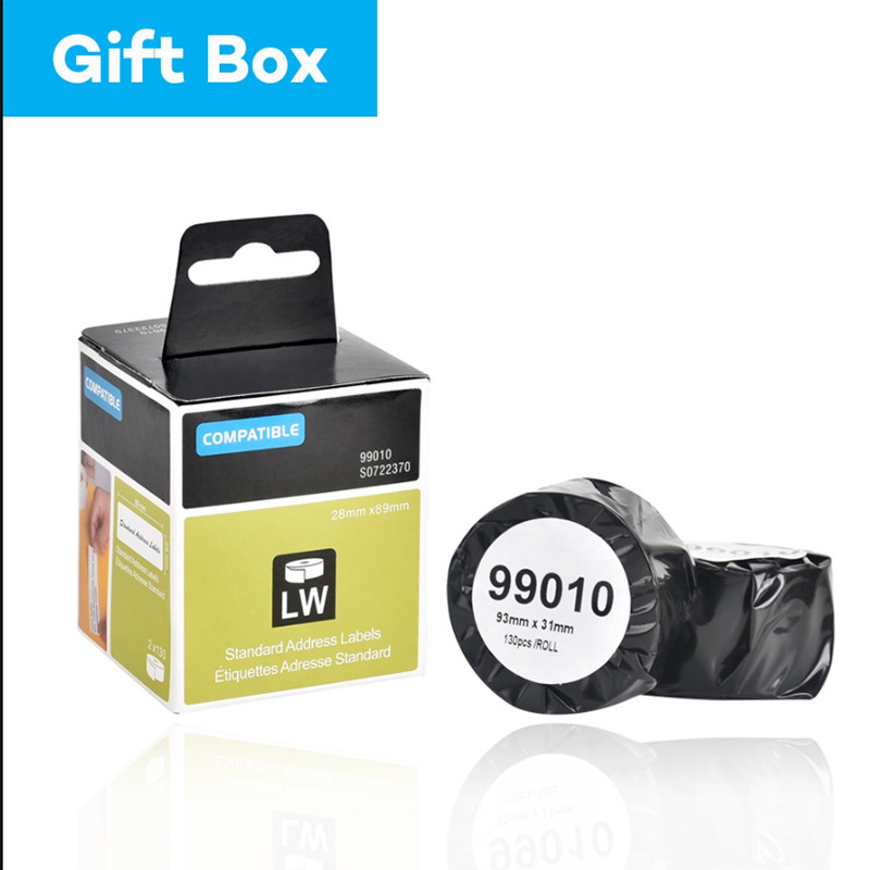 2Roll 99010 28mm*89mm*130pcs Compatible Dymo 99010 adhesive LW Thermal Paper for DYMO LabelWriter 45