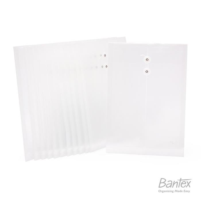 

12 Pcs Map Plastik Tali Bantex Folio F4 String Envelope Portrait 3223 08 Transparent