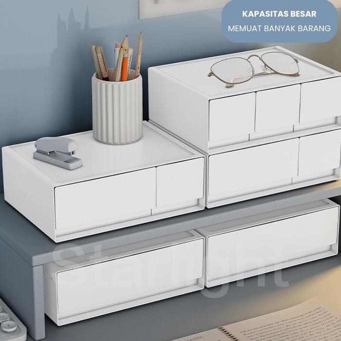 

Starlight Rak Kotak Laci Meja Laci Penyimpanan ATK Stationery Tempat Make Up Alat Tulis Desk