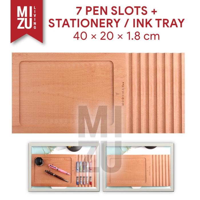 

MOONMAN Solid Wood Pen Tray Pen Holder Tatakan Kayu Penyimpanan FP