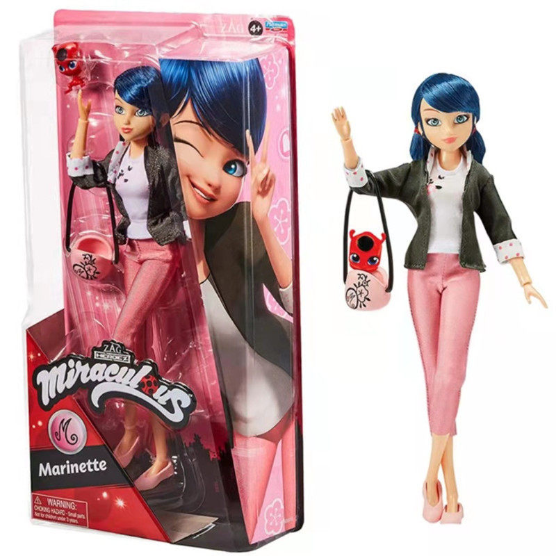 Anime Figure Ladybug Marinette Rena Rouge Cat Noir Action Figure Fashion Doll Model Girl Gift
