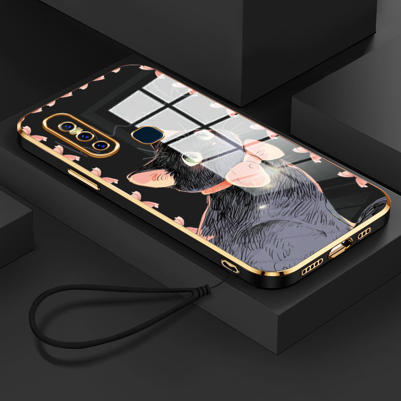 Casing Hp Untuk VIVO V15 V15 Pro Case Casing lembut Kesing sarung HP Softcase kucing hitam pelindung