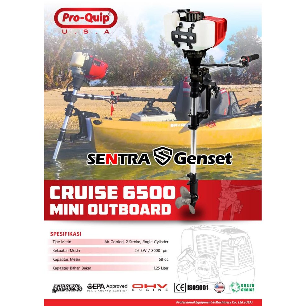 MESIN MOTOR TEMPEL 3 PK / MINI OUTBOARD CRUISE 6500 PROQUIP TERLARIS