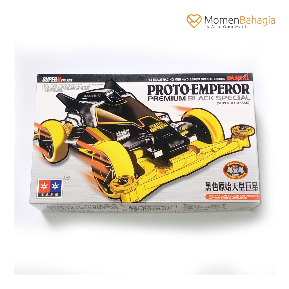 Tamiya Mini 4WD Merek Daxing - Dash X1 Proto Emperor Premium Black