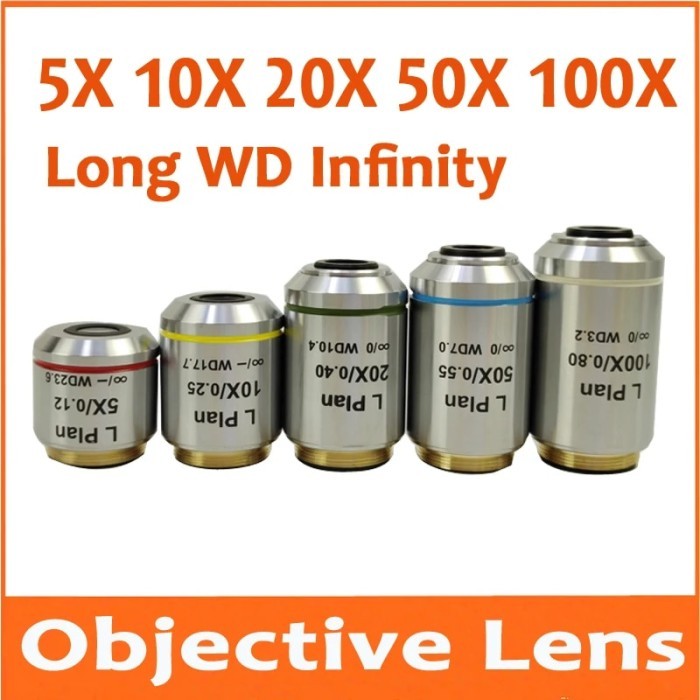 5X 10X 20X 50X 100X Long Working Distance Flat Field Infinite