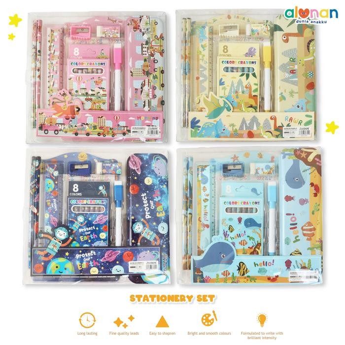 

ALUNAN Kids Stationery Set - Set Alat Tulis Anak Sekolah
