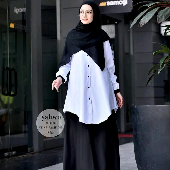 One Set Hitam Putih/Seragam Hitam Putih/Setelan Rok Hitam Putih/Pakaian Dinas Wanita/Asn/Pns/Baju