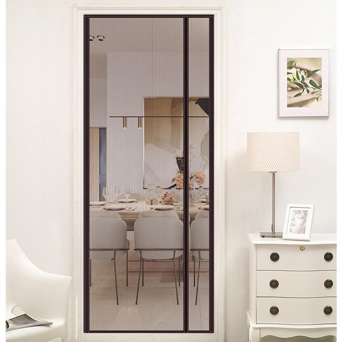 Tirai Gorden Jaring Net Kelambu Nyamuk Magnet Untuk Pintu Kamar Perangkap Anti Nyamuk Polos Tebal