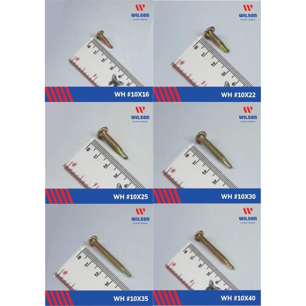 WILSON SCREW SEKRUP GYPSUM DRYWALL WAFERHEAD BAUT RATA - 1 BOX