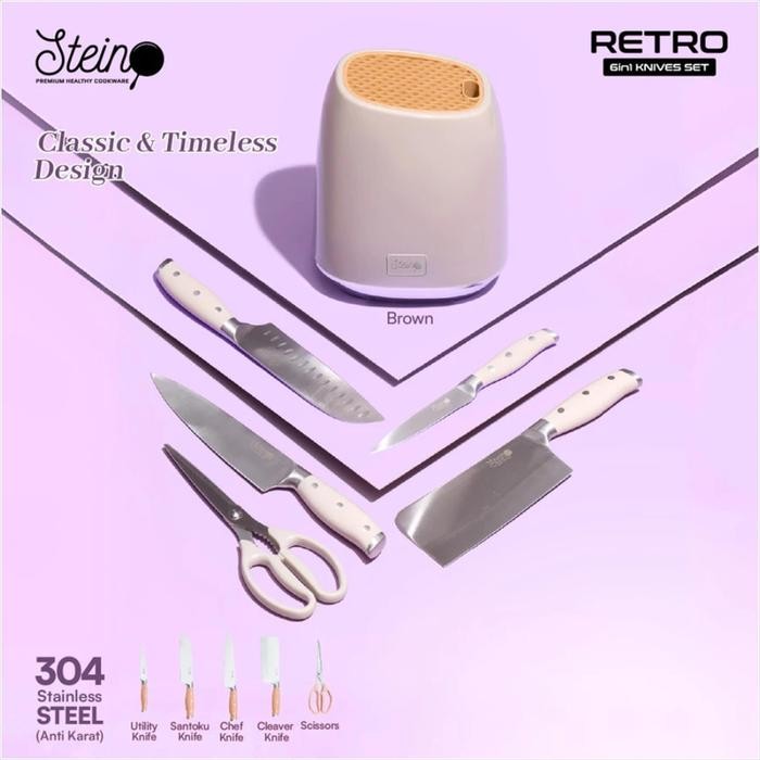 STEINCOOKWARE RETRO KNIVES STEIN 6 PCS PISAU SET ORIGINAL