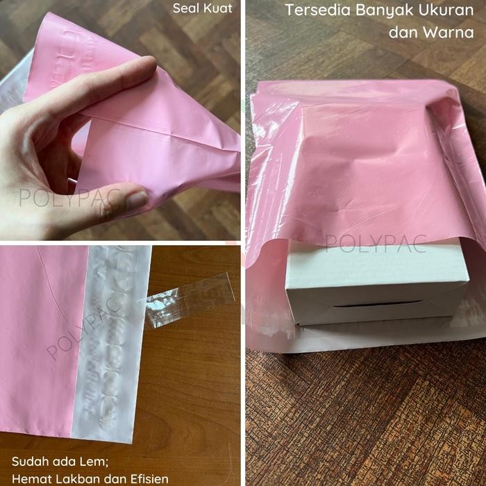 

Aman - Polymailer Warna Glossy 40X60 Isi 50 Pcs - Plastik Polymailer Lem
