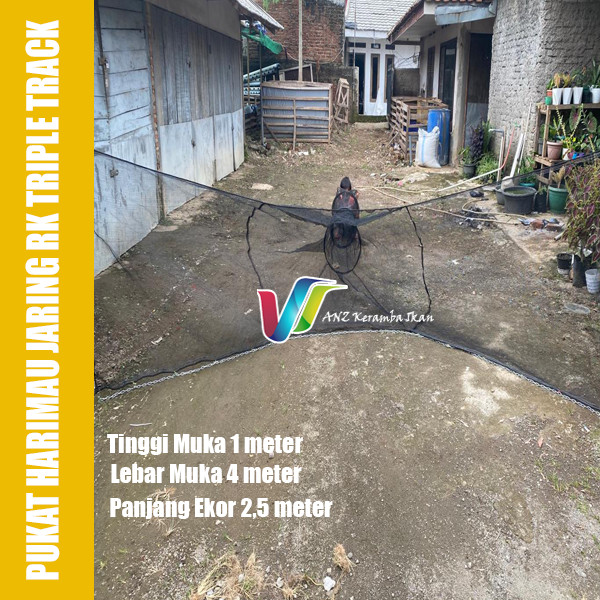 TREA Pukat Jaring Ikan Pukat Harimau Jaring RK triple track siap pakai 4x2,5x1