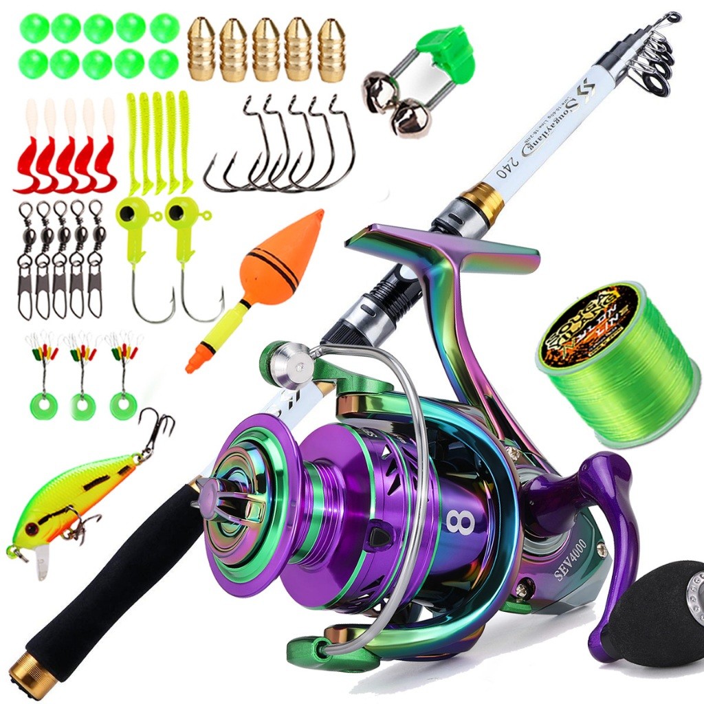 ID PANCING SET 1.8M-3.0M JORAN PANCING KACA SERAT TELESKOPIK JORAN PANCING LAUT DAN 5.2:1 RASIO GEAR