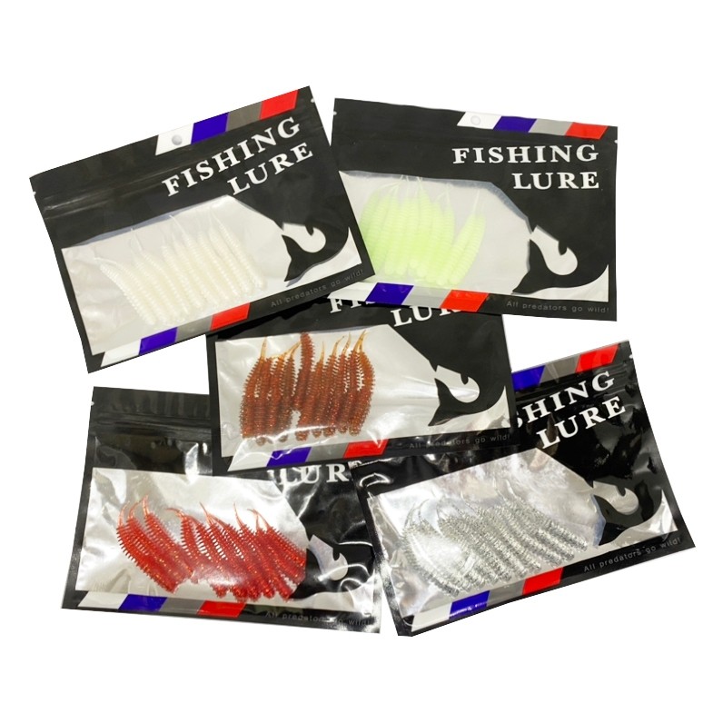 ID UMPAN PANCING 10PCS CACING BUATAN BAHAN SILICONE KARET SOFT LURE