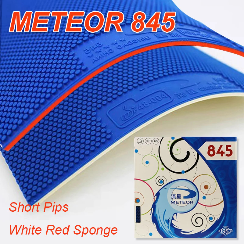 Meteor 845 Short Pips Table Tennis Rubber Sheet Pips-Out White Red Sponge Table Tennis Racket Rubber