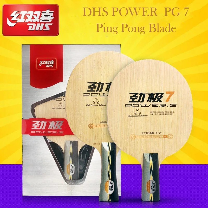 Genuine Dhs Power G 7 Pg7 Table Tennis Blade 7 Pure Wood Offensive Good Support Ping Pong Blade With