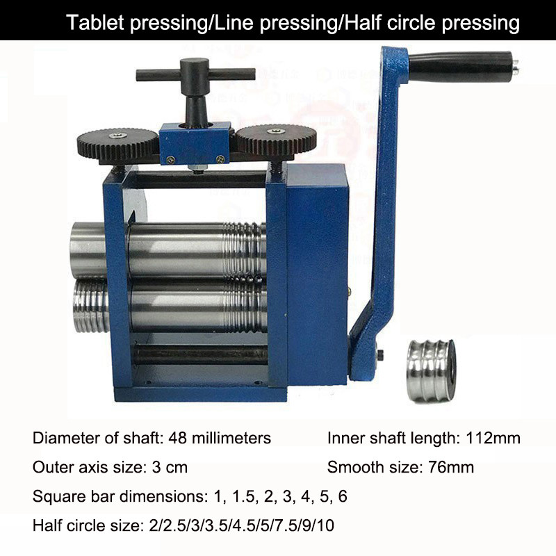 Manual Jewelry Rolling Mill Gold And Silver Block Semi Circular Jewelry Press Ring Bracelet Plate An