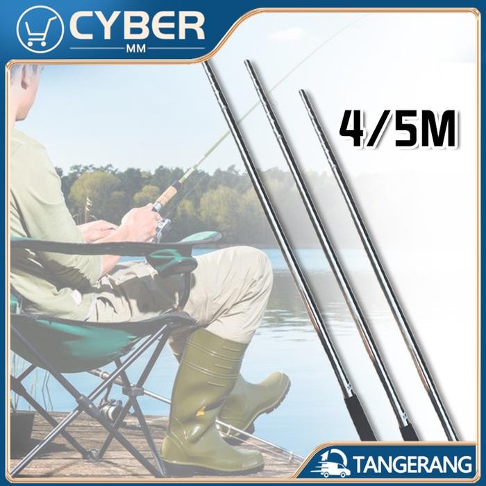 4M/5M Tongkat Jala Tebal Tanggok Serokan Jala Ikan Jaring Retractable