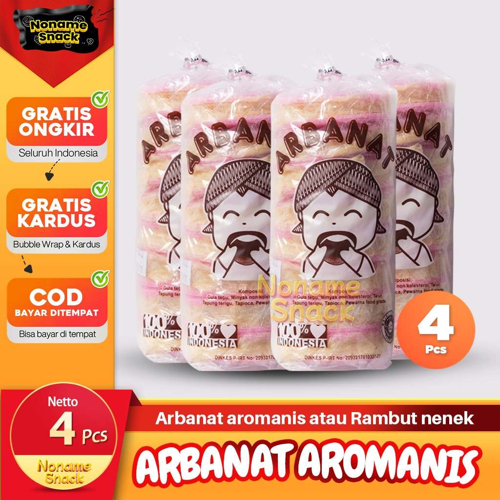 

waw NoName Snack - Paket Reseller Arbanat 4Pcs Rambut Nenek Hits Grosir