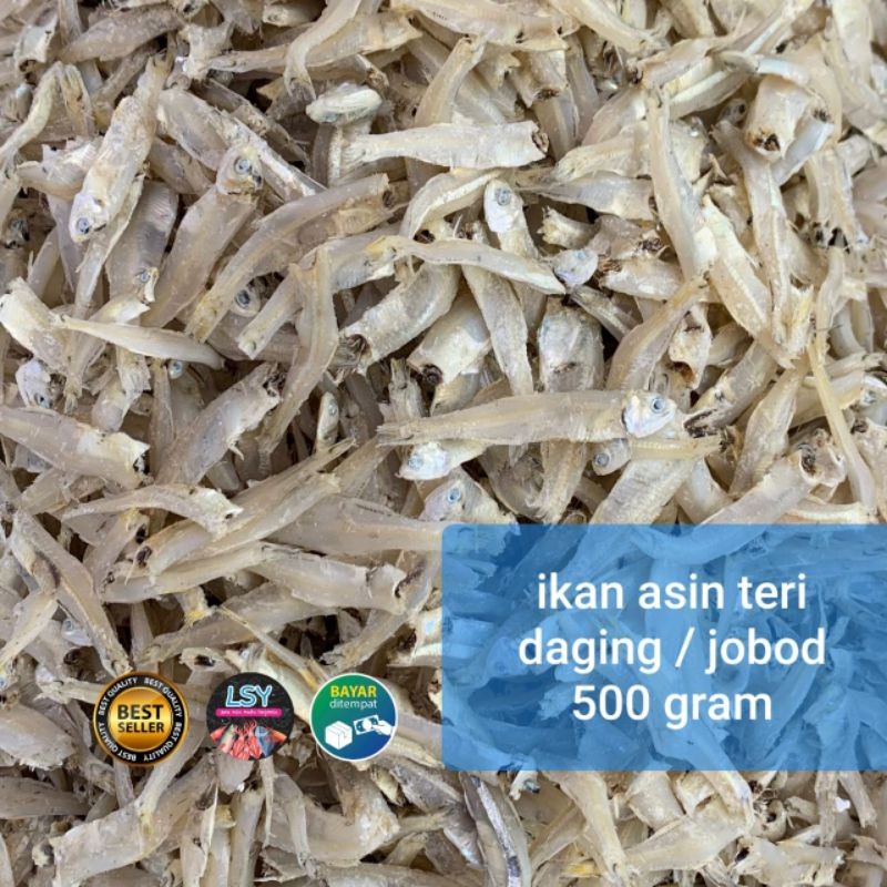 Terlaris ikan asin teri daging / teri jobod super gram