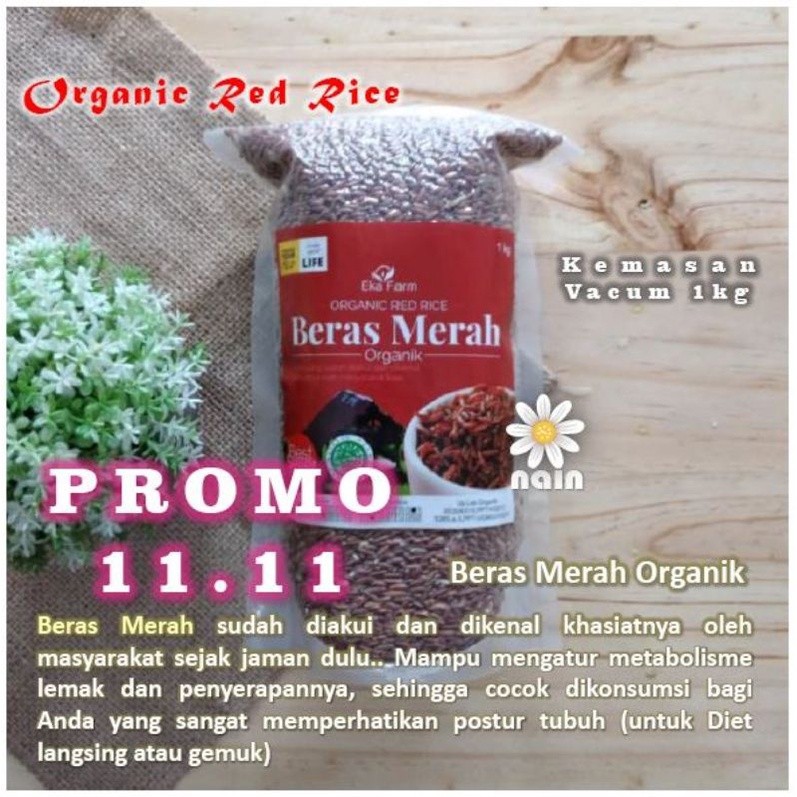 

Terlaris! Beras Merah Organik EkaFarm 1kg