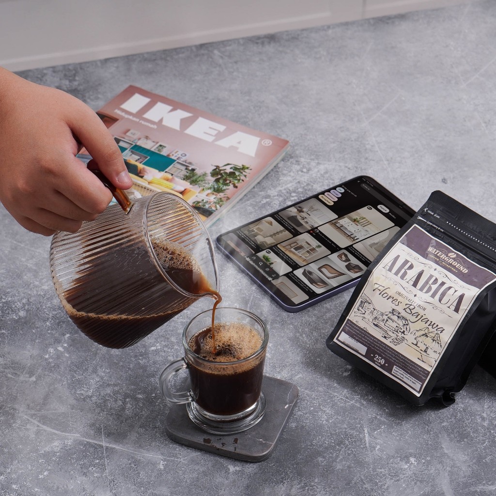 

PROMO Waterground Coffee Kopi Arabika Flores Bajawa Process Biji Kopi 1 Single gin, 100 GR