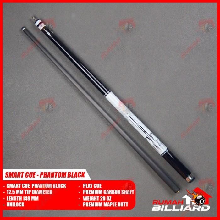 Terlaris Stick Billiard - Billiard Cue - Smart Cue Black Phantom - Premium Pro Taper Carbon Shaft +