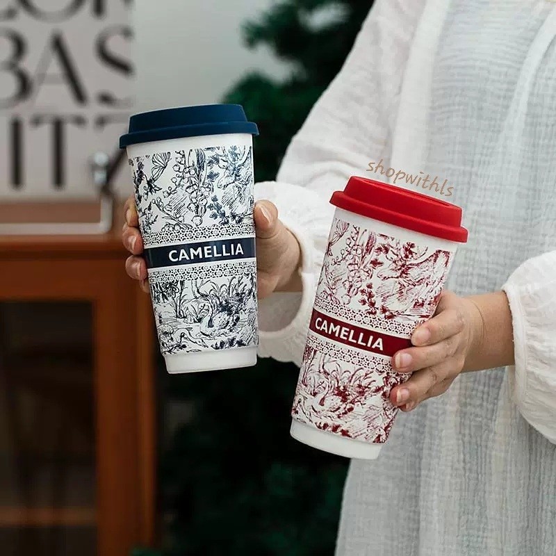 CAMELLIA CUP (CERAMIC) / Gelas Kopi Estetik/Gelas Keramik Estetik/Aesthetic Glass/Home Cafe