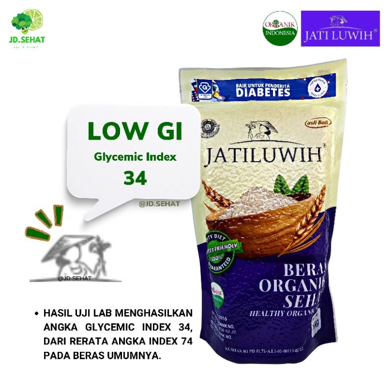 

Terlaris! JATILUWIH Beras Organik Low GI 1 kg
