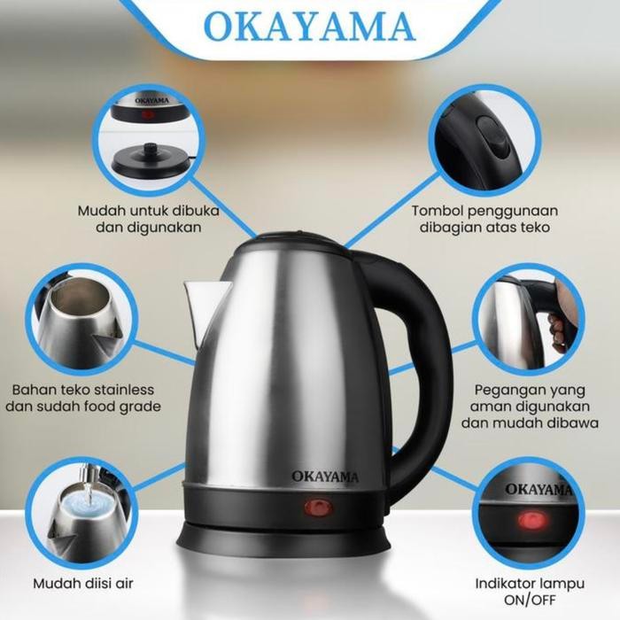 TEKO LISTRIK OKAYAMA KETEL AIR PANAS 2Liter