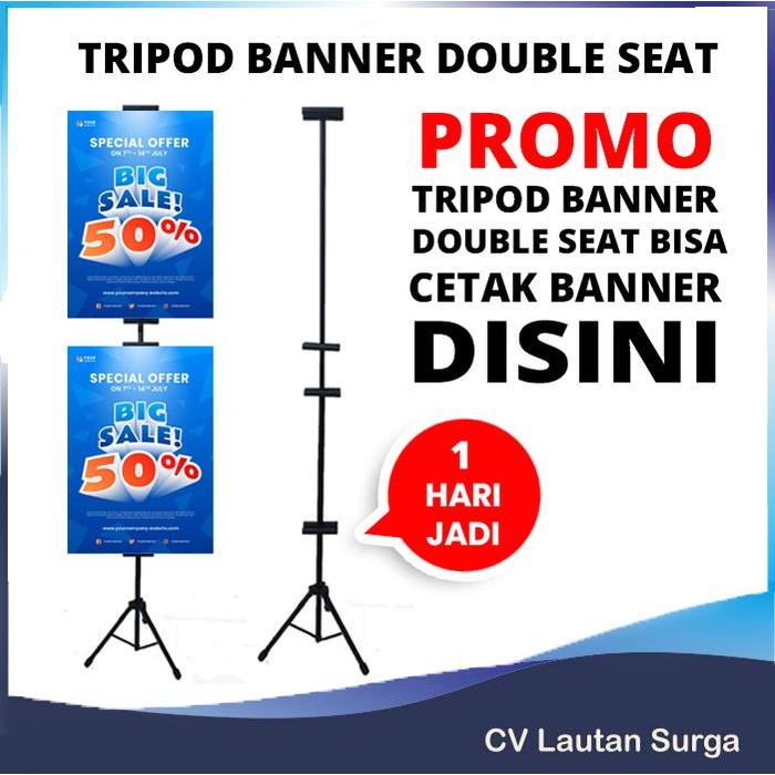 

Tripod Stand Banner Display 2 Sisi (Max 2 Meter) Terlaris